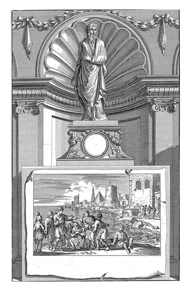 アレクサンドリアの聖アタナシウス 教会の父 ヤンLuyken ゴエレの後 1698アレキサンドリアの聖教会の父アタナシウス 台座の上に立って — ストック写真