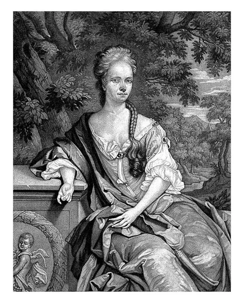 アガサ ヴァルクの肖像 ピーター シェンク 1690年 1713年アガサ ヴァルク 印刷会社の妻 出版社ピーター シェンク — ストック写真
