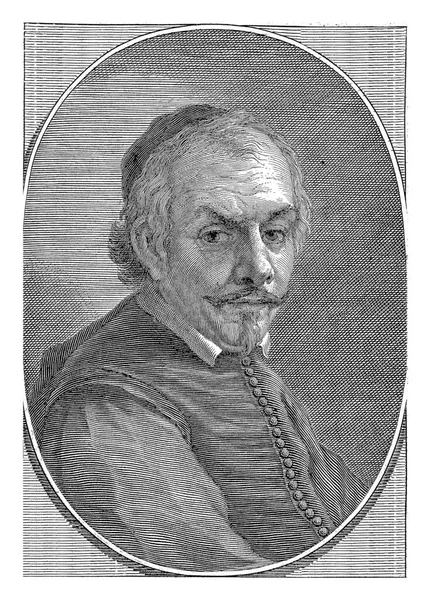 Retrato Marco Ovalado Carolus Celanus Derecha Impresión Tiene Título Latín —  Fotos de Stock