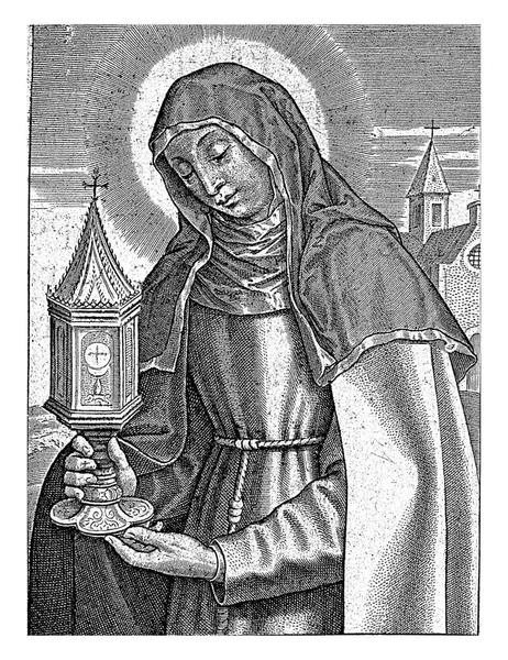 Saint Clare Till Vänster Med Monstrans Skriv Från Serie Femton — Stockfoto