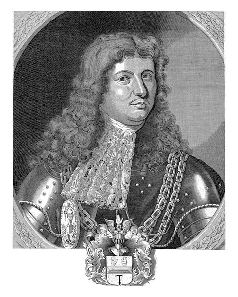Cornelis Jansz的肖像画Speelman 印度总督 他戴着一条带子 一条绣花领带和一条项链 — 图库照片