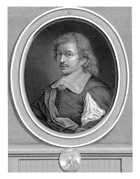 Portrét Malíře Eustache Lesueur Podle Jeho Autoportrétu Pieter Van Schuppen — Stock fotografie