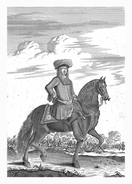 Retrato Equestre Guilherme Iii Príncipe Orange Nassau Rei Inglaterra Jan — Fotografia de Stock