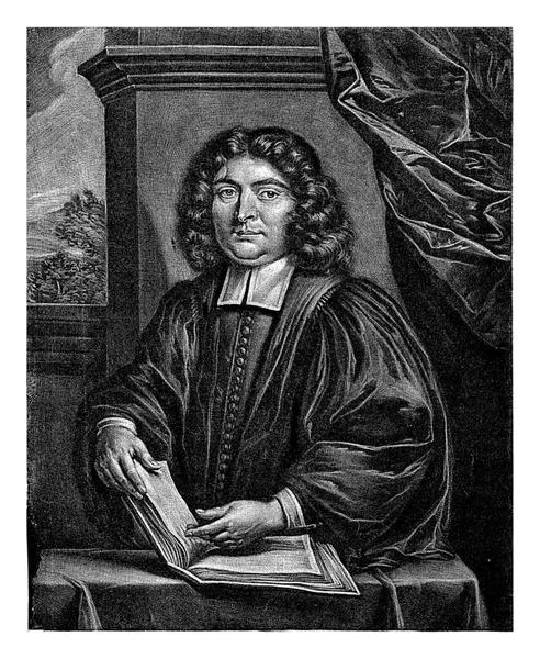 Retrato Andre Lortie Paul Van Somer 1681 Teólogo Ministro Francês — Fotografia de Stock