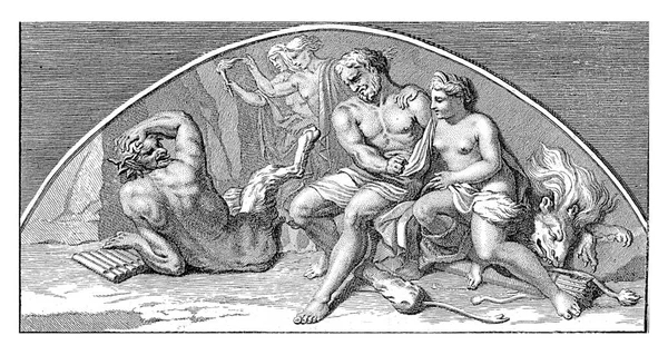 Hercules Dameskleding Queen Omphale Zijn Slaapkamer Pan Die Verliefd Koningin — Stockfoto