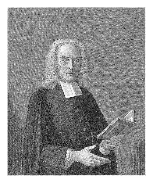 1759 1761年阿姆斯特丹门诺派牧师Joannes Deknatel的画像 享年58岁 — 图库照片