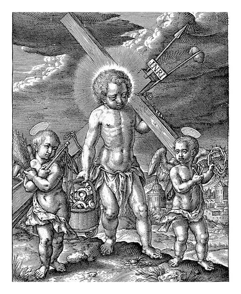 Çocuk Tutku Aletlerini Taşıyor Hieronymus Wierix 1563 1619 Dan Önce — Stok fotoğraf