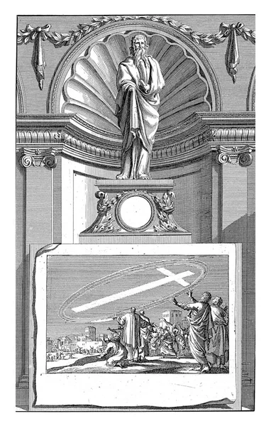 エルサレムの聖シリル 教会の医師 ヤンLuyken ヤンGoeree 1698年1月後エルサレムの教会シリルの聖医師 台座の上に立って — ストック写真