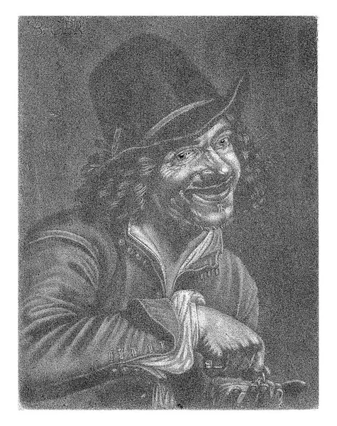공청회 모자를 남자는 동전을 인쇄는 시리즈의 일부입니다 — 스톡 사진
