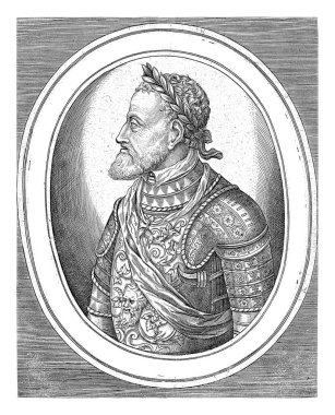 Habsburg 'lu V. Charles' ın portresi, Frans Huys, 1546 - 1562 Habsburg 'lu V. Charles, Almanya İmparatoru, İspanya Kralı, yarım boy, ve sol tarafta defne çelengi ile..