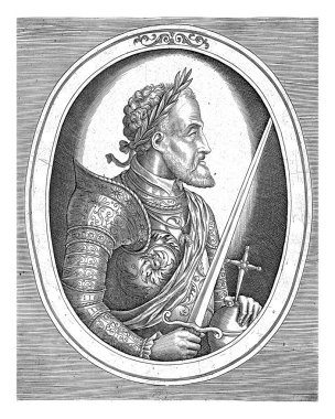 Habsburg 'lu V. Charles' ın portresi, Frans Huys, 1546 - 1562 Habsburg 'lu V. Charles' ın portresi yarım boy sağa, sol eli bir kürenin üzerinde, sağ elinde bir kılıç.