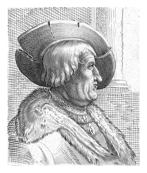 Profilportré Egy Névtelen Kalapos Öregemberről Hendrick Goltzius Után 1601 1652 — Stock Fotó