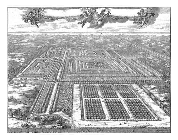 Pohled Park Zorgvliet Haagu Johannes Jacobsz Van Den Aveele 1721 — Stock fotografie