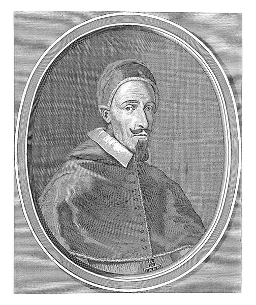 教皇アレクサンダー7世の肖像画 教皇のローブに身を包んだ 頭はカマウロで飾られています — ストック写真