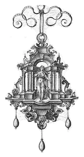 Medál Dianával Hans Collaert 1555 1576 Levél Egyike Sorozatból Hat — Stock Fotó