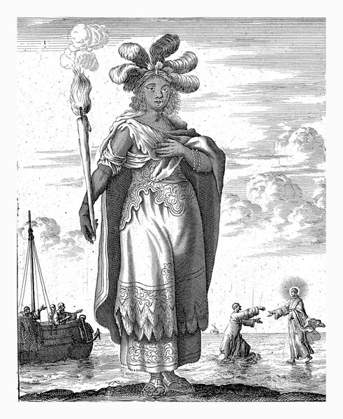 Sibyl Agrippina Jan Luyken 1684 Sibyl Agrippina Tle Obraz Chrystusa — Zdjęcie stockowe