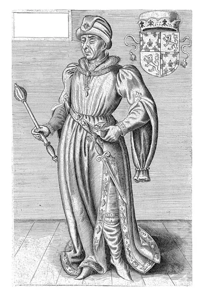 Teljes Hosszúságú Portré Fülöpről Saint Pol Ból Brabant Hercegéről Egy — Stock Fotó