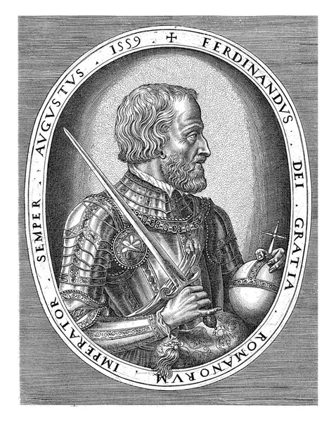 Retrato Fernando Habsburgo Emperador Alemán Media Longitud Derecha Marco Ovalado — Foto de Stock