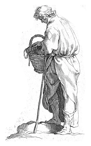 若い農夫フレデリック ブルーメアートは アブラハム ブルーメアートの後 1635年から1669年の後 彼のバスケットに何かを探している若い男 — ストック写真
