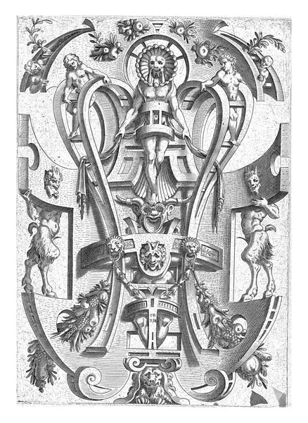 Svitek Kterém Muž Maskou Uvězněn Vrcholu Anonymní Cornelis Bos 1554 — Stock fotografie