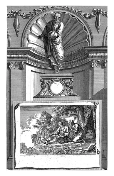 教会の父 ヤンLuykenをNazianzeのH Gregorius ゴエレ 1698年の後に教皇グレゴリウス ナチアンツェの若い 台座の上に立って — ストック写真