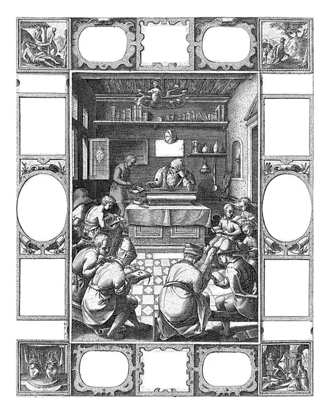 Çocukların Eğitimi Hendrick Goltzius 1578 Hristiyan Inancı Alegorisi Serisi Her — Stok fotoğraf