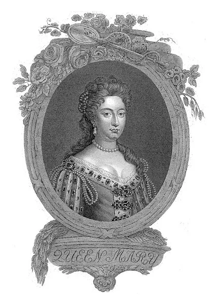 Retrato Maria Oval Ornamentado Seu Nome Título Pedestal — Fotografia de Stock