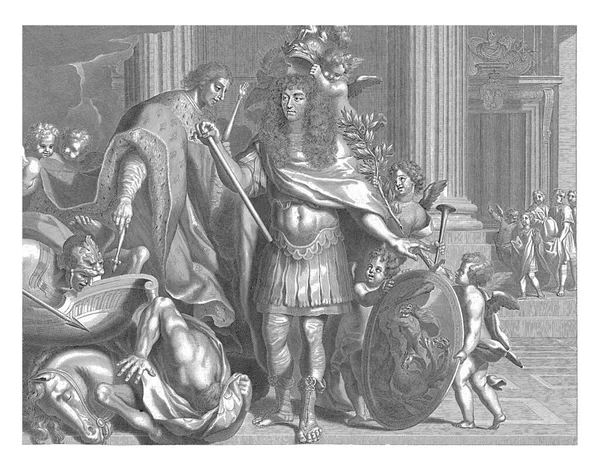 Aegidius Maistre 1665 Nicolas Pitau ポートル1665年 寛文5年 アエギディウス マイストレの昇進と論文の擁護を発表 — ストック写真