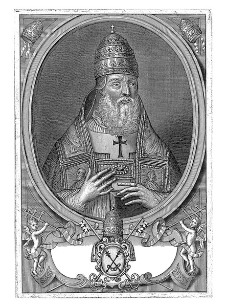 Porträtt Påven Johannes Viii Claude Duflos Efter Antoine Pezey 1675 — Stockfoto