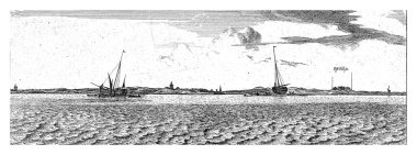 Arka planda bir postane olan Maas 'ın kuzey tarafının görüntüsü.