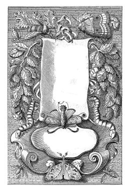 Johannes Goedaerts 'in başlık sayfası, Başkalaşım Naturalis, 1667, Johannes Goedaert, 1667 Kitabın başlığı bir banderole üzerine kurulu..