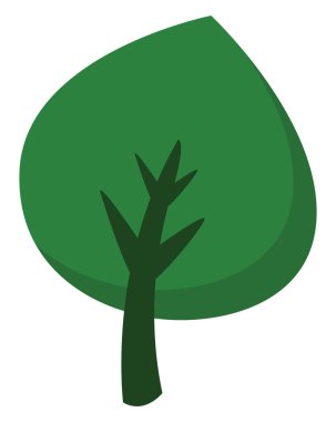 Beyaz arkaplanda vejetaryen yaprakları, illüstrasyon veya simge.