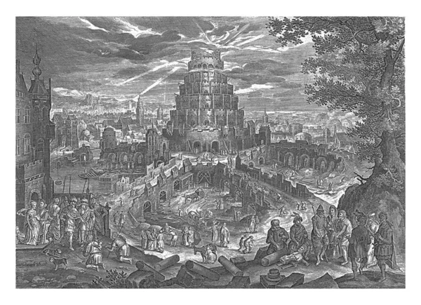Nimrod Membangun Menara Babel Jan Van Londerseel Setelah Dirck Aertsz — Stok Foto