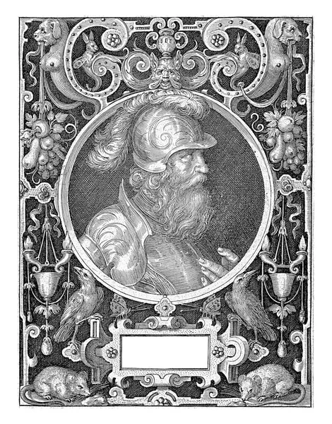 Ritratto Alessandro Magno Come Generale Medaglione All Interno Una Cornice — Foto Stock