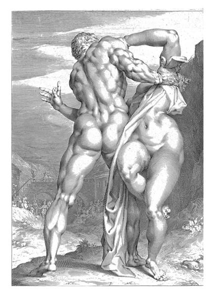 Rzymianin Okrada Sabine Widok Tyłu Modelu Wosku Przez Rzeźbiarza Adriaen — Zdjęcie stockowe