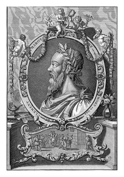 Porträt Des Dichters Clement Marot Gabriel Francois Louis Debrie 1729 — Stockfoto