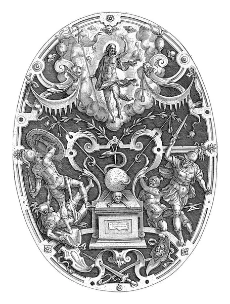 Kristus Vstává Svého Hrobu Kolem Něj Mrak Cherubínů Vojáci Kteří — Stock fotografie