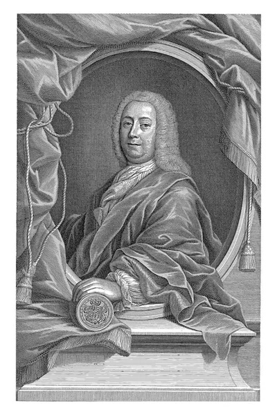 Portrait Schockaert Chancellor Brabant Frans Pilsen Jean Pierre Sauvage 1745 — Stock Photo, Image
