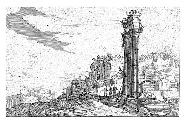 Roma Daki Roma Forumu Ndaki Castor Pollux Tapınağı Nın Kalıntıları — Stok fotoğraf