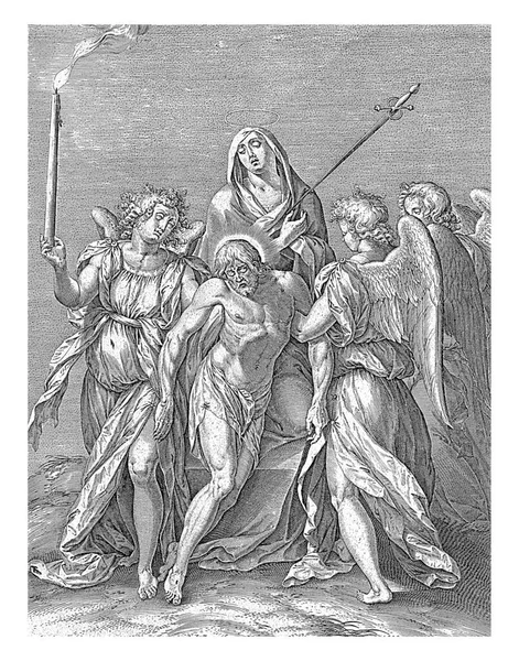 Maria Trauert Ihren Sohn Christus Ihr Wurde Ein Schwert Durch — Stockfoto