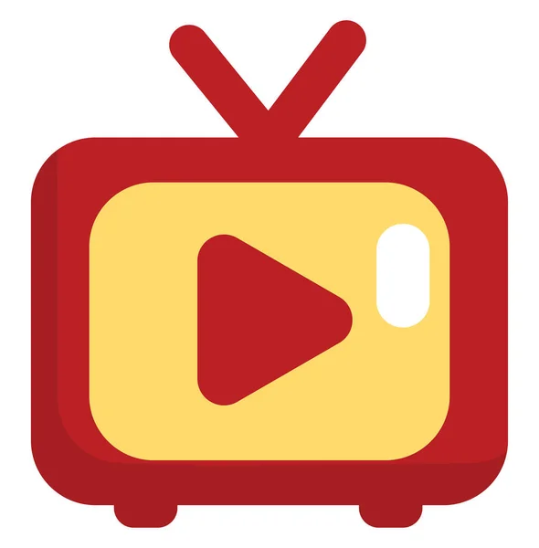 Маленький Червоний Телевізор Ілюстрація Білому Тлі — стокове фото