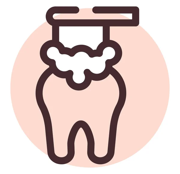 Escova Dentes Dente Limpeza Ilustração Sobre Fundo Branco — Fotografia de Stock