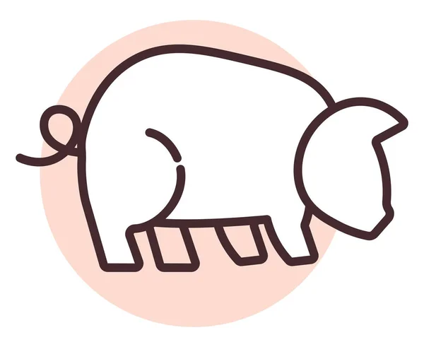Pork allergy, illustration or icon, on white background.
