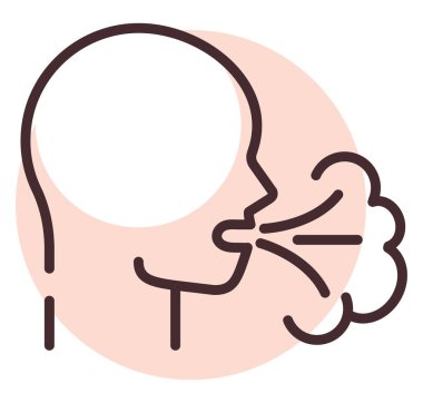 Mevsimsel alerji, illüstrasyon veya simge, beyaz arkaplan üzerindeki vektör.