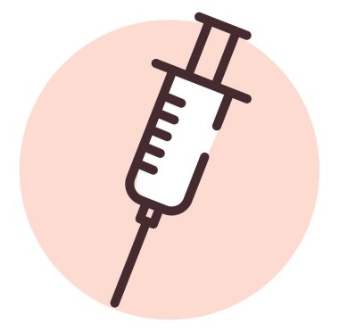 Enjeksiyon alerjisi, illüstrasyon veya simge, beyaz arkaplan üzerindeki vektör.