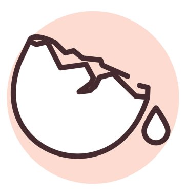 Hindistan cevizi alerjisi, illüstrasyon veya simge, beyaz arkaplanda vektör.