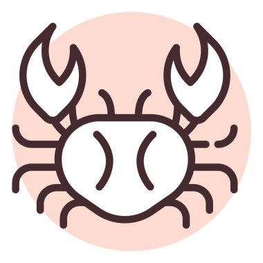 Yengeç alerjisi, illüstrasyon veya simge, beyaz arkaplan üzerindeki vektör.