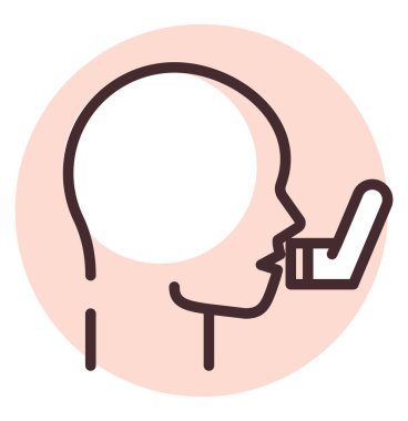 Alerji spreyi, illüstrasyon veya simge, beyaz arkaplan üzerindeki vektör.