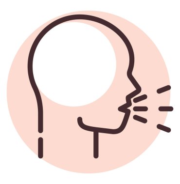 Alerji öksürüğü, illüstrasyon veya simge, beyaz arkaplan üzerindeki vektör.