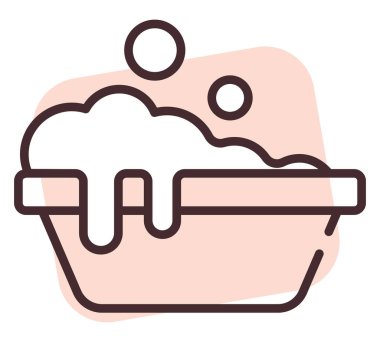 Çamaşır tozu, illüstrasyon veya simge alerjisi, beyaz arkaplan üzerindeki vektör.